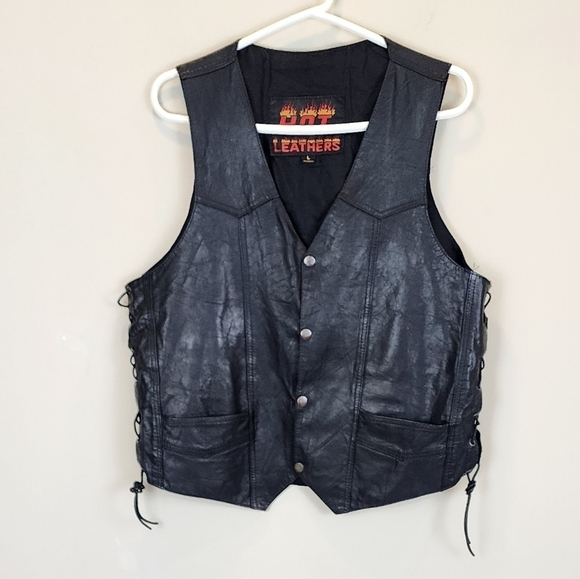 Hot Leather Custom Paint Leather Vest - Picture 1 of 10